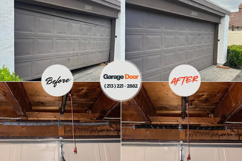 Before and after: garage door repair Wadsworth, IL